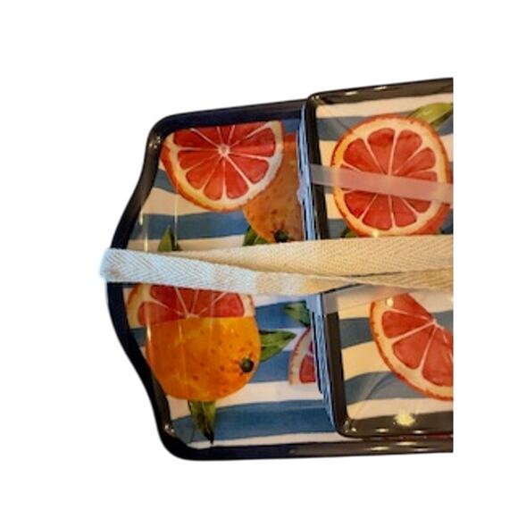 5pc Set GRAPEFRUIT Plates & Platter/Tray C&C California Melamine Citrus NEW - Picture 5 of 8